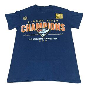 Denver Broncos Superbowl 50 Champions Tshirt Shirt Unisex Blue NFL Football Smal